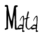 The image contains the word 'Mata' written in a cursive, stylized font.