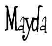 The image is a stylized text or script that reads 'Mayda' in a cursive or calligraphic font.
