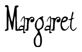 The image contains the word 'Margaret' written in a cursive, stylized font.