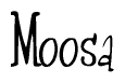 The image contains the word 'Moosa' written in a cursive, stylized font.