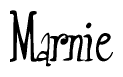 The image contains the word 'Marnie' written in a cursive, stylized font.