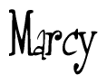 The image is of the word Marcy stylized in a cursive script.
