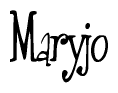 The image is of the word Maryjo stylized in a cursive script.
