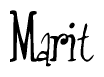 The image is a stylized text or script that reads 'Marit' in a cursive or calligraphic font.