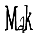 The image is a stylized text or script that reads 'Mak' in a cursive or calligraphic font.