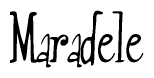 The image is of the word Maradele stylized in a cursive script.