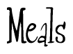 The image is of the word Meals stylized in a cursive script.