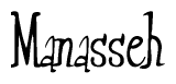 The image is a stylized text or script that reads 'Manasseh' in a cursive or calligraphic font.