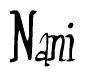 The image is of the word Nani stylized in a cursive script.