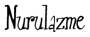 The image contains the word 'Nurulazme' written in a cursive, stylized font.