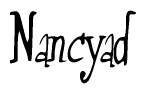 The image is a stylized text or script that reads 'Nancyad' in a cursive or calligraphic font.
