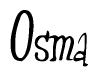 The image is a stylized text or script that reads 'Osma' in a cursive or calligraphic font.