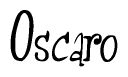 The image is a stylized text or script that reads 'Oscaro' in a cursive or calligraphic font.