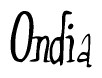 The image contains the word 'Ondia' written in a cursive, stylized font.