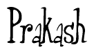 The image contains the word 'Prakash' written in a cursive, stylized font.