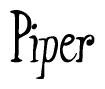 The image is of the word Piper stylized in a cursive script.