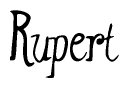 The image is a stylized text or script that reads 'Rupert' in a cursive or calligraphic font.