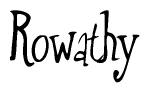 The image is a stylized text or script that reads 'Rowathy' in a cursive or calligraphic font.
