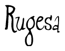 The image is a stylized text or script that reads 'Rugesa' in a cursive or calligraphic font.