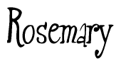 The image is of the word Rosemary stylized in a cursive script.
