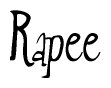 The image is a stylized text or script that reads 'Rapee' in a cursive or calligraphic font.