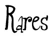 The image is of the word Rares stylized in a cursive script.