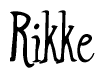   The image is of the word Rikke stylized in a cursive script. 