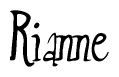 The image is a stylized text or script that reads 'Rianne' in a cursive or calligraphic font.