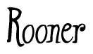 The image is of the word Rooner stylized in a cursive script.