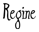 The image is of the word Regine stylized in a cursive script.