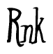 The image is of the word Rnk stylized in a cursive script.