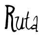 The image contains the word 'Ruta' written in a cursive, stylized font.