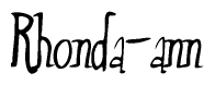 The image is of the word Rhonda-ann stylized in a cursive script.