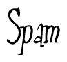 The image contains the word 'Spam' written in a cursive, stylized font.