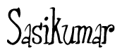 The image is of the word Sasikumar stylized in a cursive script.