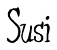 The image is a stylized text or script that reads 'Susi' in a cursive or calligraphic font.