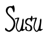 The image is of the word Susu stylized in a cursive script.