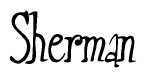 The image is of the word Sherman stylized in a cursive script.