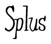 The image is of the word Splus stylized in a cursive script.