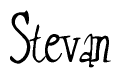 The image is a stylized text or script that reads 'Stevan' in a cursive or calligraphic font.