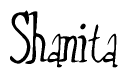 The image contains the word 'Shanita' written in a cursive, stylized font.