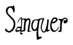 The image is of the word Sanquer stylized in a cursive script.