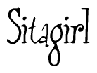 The image contains the word 'Sitagirl' written in a cursive, stylized font.