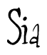 The image is of the word Sia stylized in a cursive script.