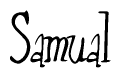 The image contains the word 'Samual' written in a cursive, stylized font.