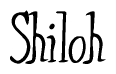 The image is a stylized text or script that reads 'Shiloh' in a cursive or calligraphic font.