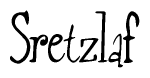 The image contains the word 'Sretzlaf' written in a cursive, stylized font.