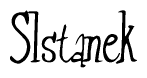 The image is of the word Slstanek stylized in a cursive script.