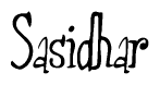 The image contains the word 'Sasidhar' written in a cursive, stylized font.
