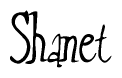 The image is a stylized text or script that reads 'Shanet' in a cursive or calligraphic font.